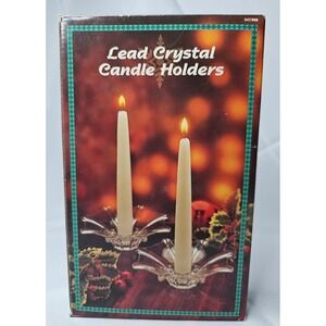1994 Lead Crystal Candle Holders, Over 24% Lead Crystal, Never Used,‎ Open box.